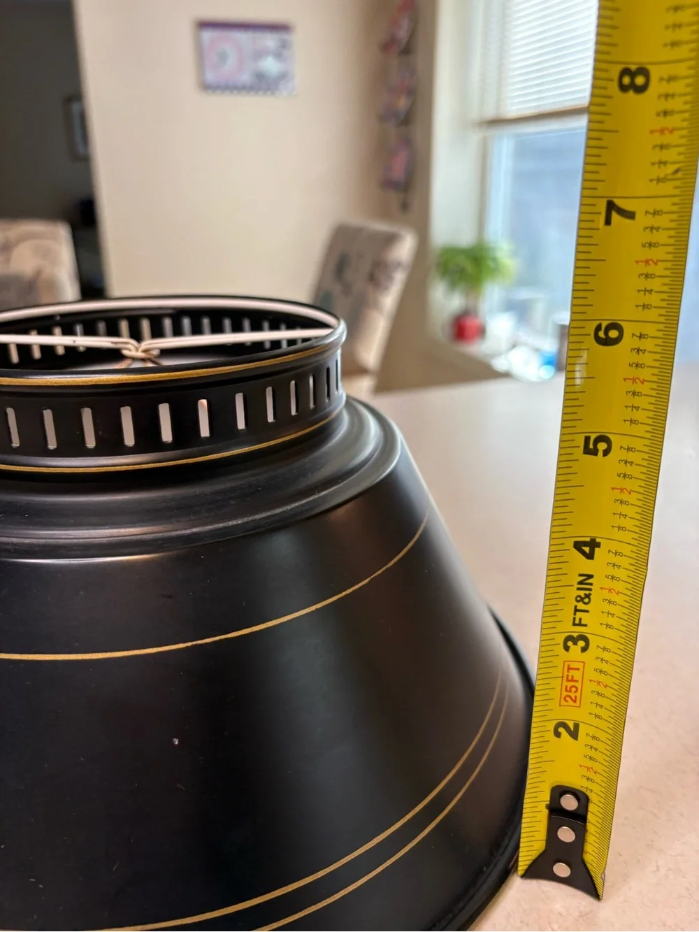 Vintage Black-and -Gold Metal Lamp Shade